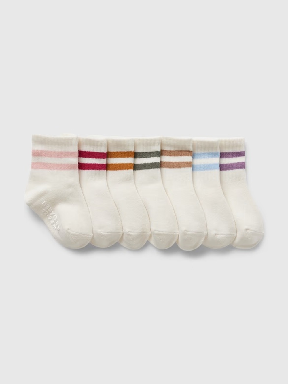 NWT/unopened, GAP Baby & Toddler Varsity Stripe Quarter Crew Socks pack, 12-24m
